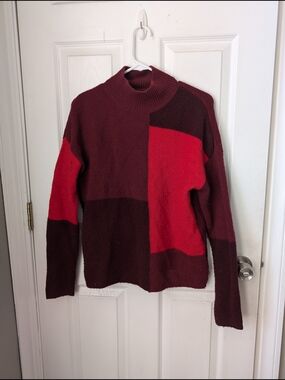 Cynthia Rowley Wine Red Knit Turtleneck Sweater